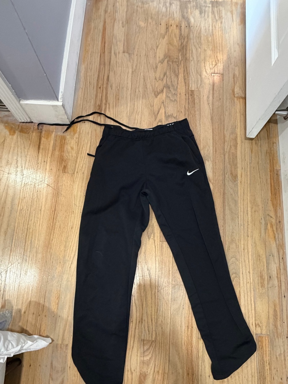 Nike Black Kids' Jogger Sweatpants with White Swoosh